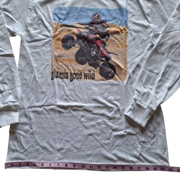 Glamis Gone Wild M Gilden Ultra Cotton ATV Long Sleeve Shirt White Sand Dunes - Picture 4 of 8